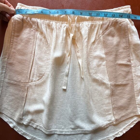 Umgee Linen Blend French Terry Elastic Waistband & Drawstring Skirt - Picture 4 of 6